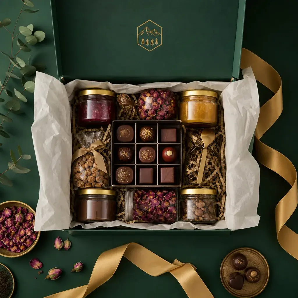 Gift Box Flat Lay